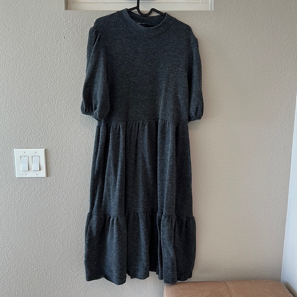 Zara midi gray knit dress - Picture 1 of 3